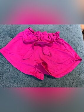 Five Bright Hot Pink Elastic Waist Shorts - YM Youth Medium